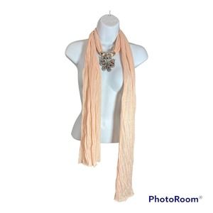 Alirina Ivory Silk Blend Scarf with Butterfly Charm